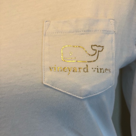 Vineyard Vines Tops - Vineyard Vines White Long Sleeve Tee Gold Foil XS